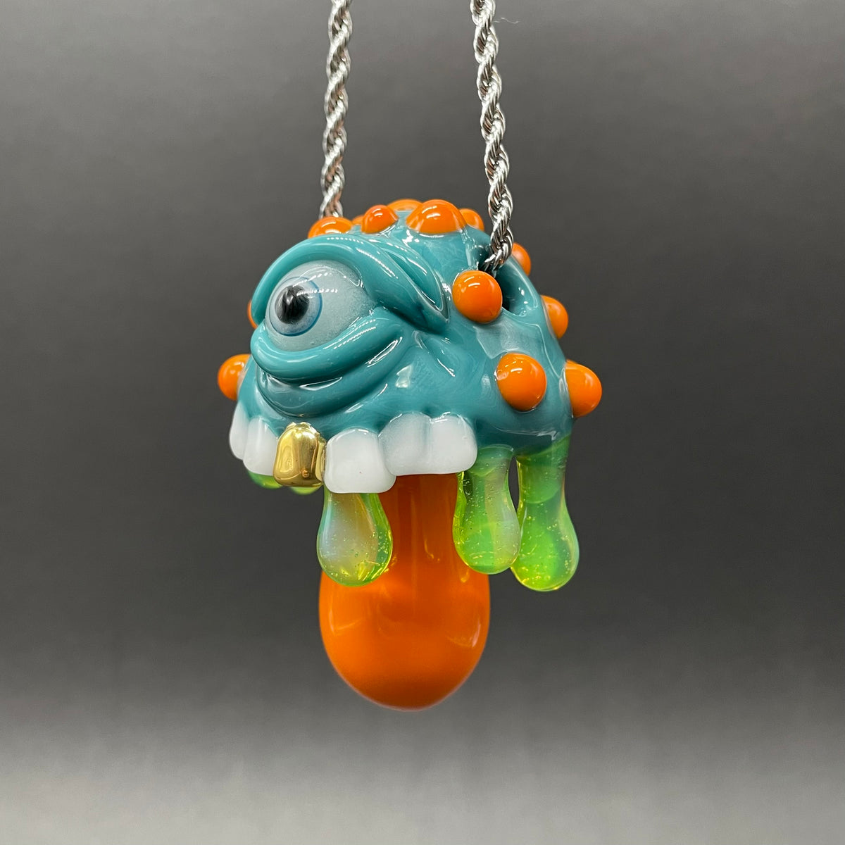 Leviathan Glass About last night glass mushroom pendant - hand-blown art