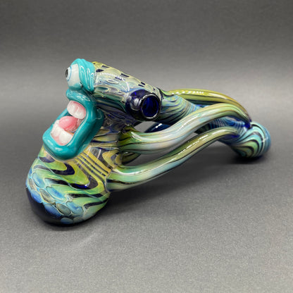 Hand-blown Screaming tentacle bubbler - Leviathan Glass original