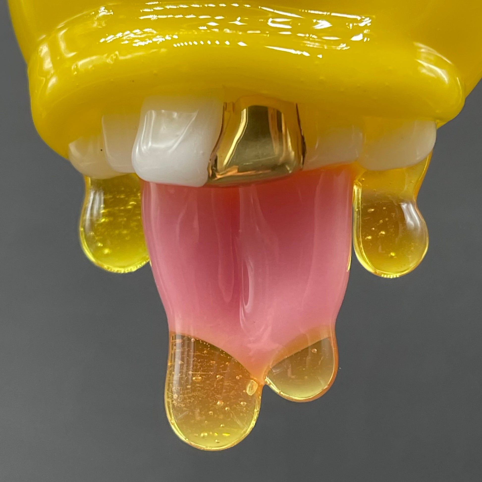 Close-up of Have a nice day glass pendant - handcrafted glass