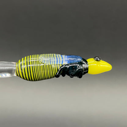 Artisan glass Small glass Bee Honey Dipper - detailed craftsmanship