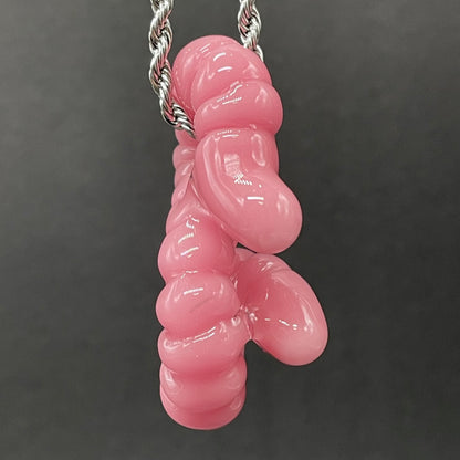glass earthworm pendant