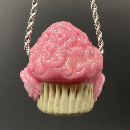 Cupcake pendant by Leviathan Glass - artisan detail