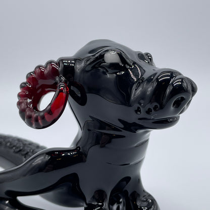 Hand-blown Demon dog Sherlock - Leviathan Glass original