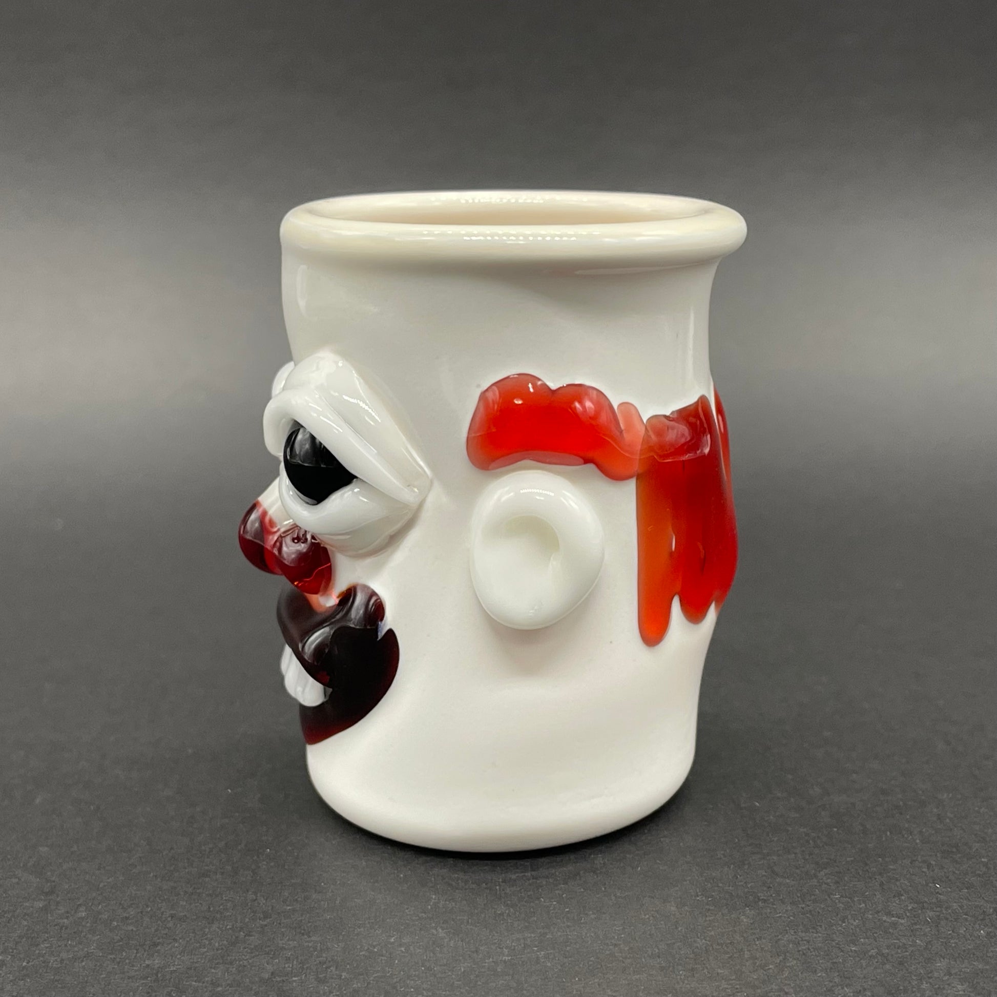 Artisan glass Nightmare fuel Evil clown shot glass - detailed craftsmanship