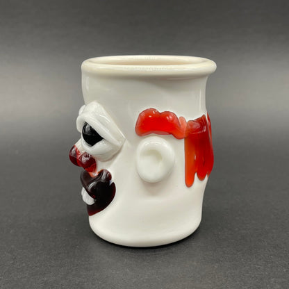 Artisan glass Nightmare fuel Evil clown shot glass - detailed craftsmanship