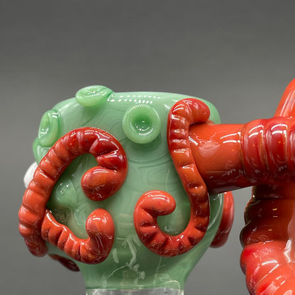 Hand-blown 18mm worm food slide - Leviathan Glass original