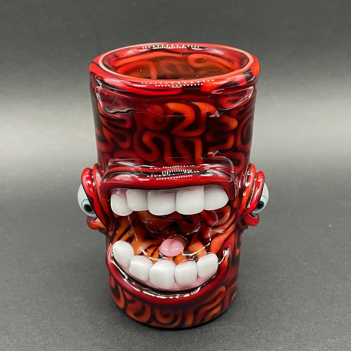 mind scrambler shot glass by Leviathan Glass - artisan detail