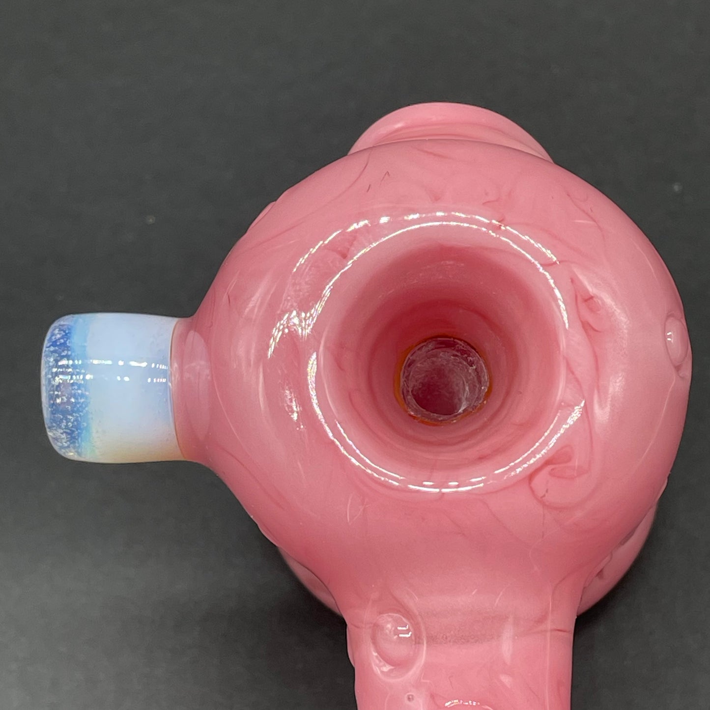 Hand-blown Pink evil eye bubbler - Leviathan Glass original