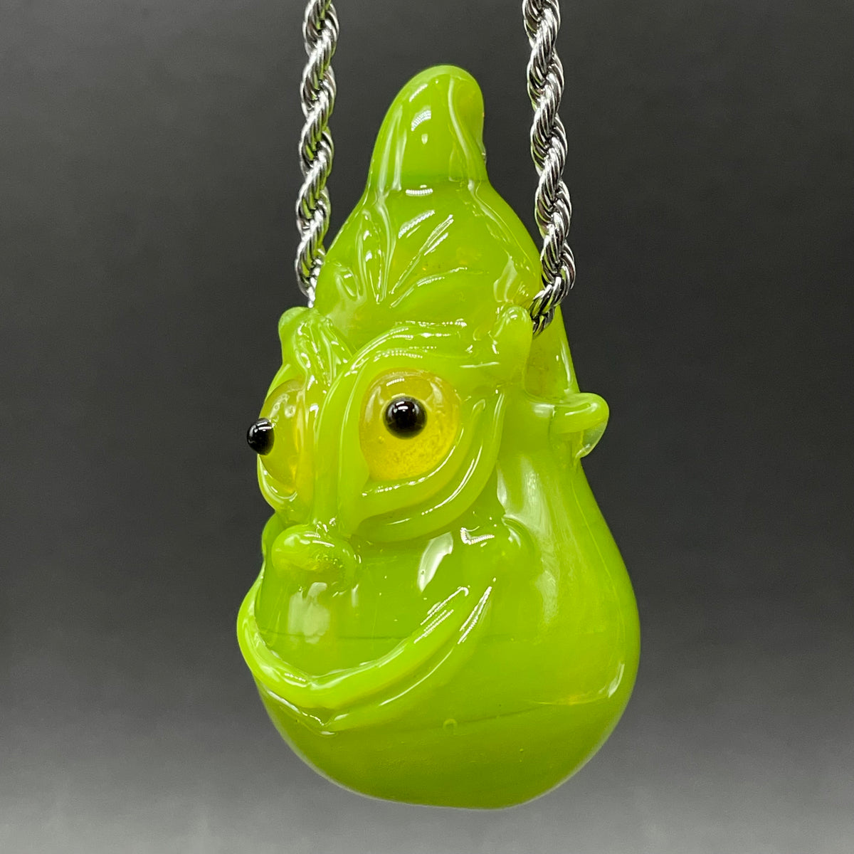 The grinch glass pendant