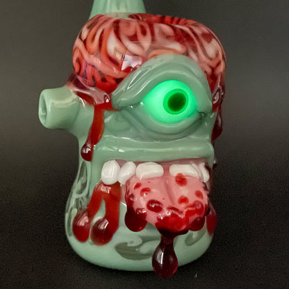 Artisan glass Brain eater bubbler - detailed craftsmanship