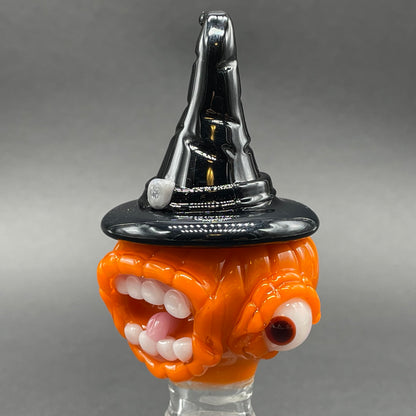 18mm Witchy pumpkin slide craftsmanship - artisan glass work