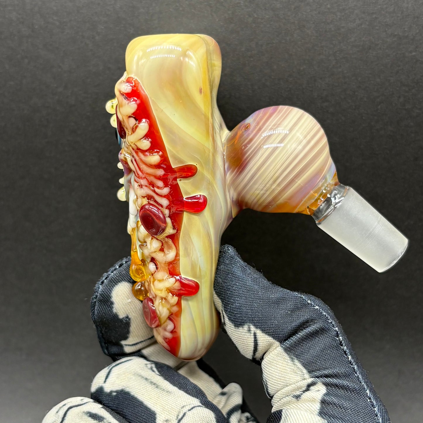 Hand-blown Pizza ash catcher 14mm 45° - Leviathan Glass original