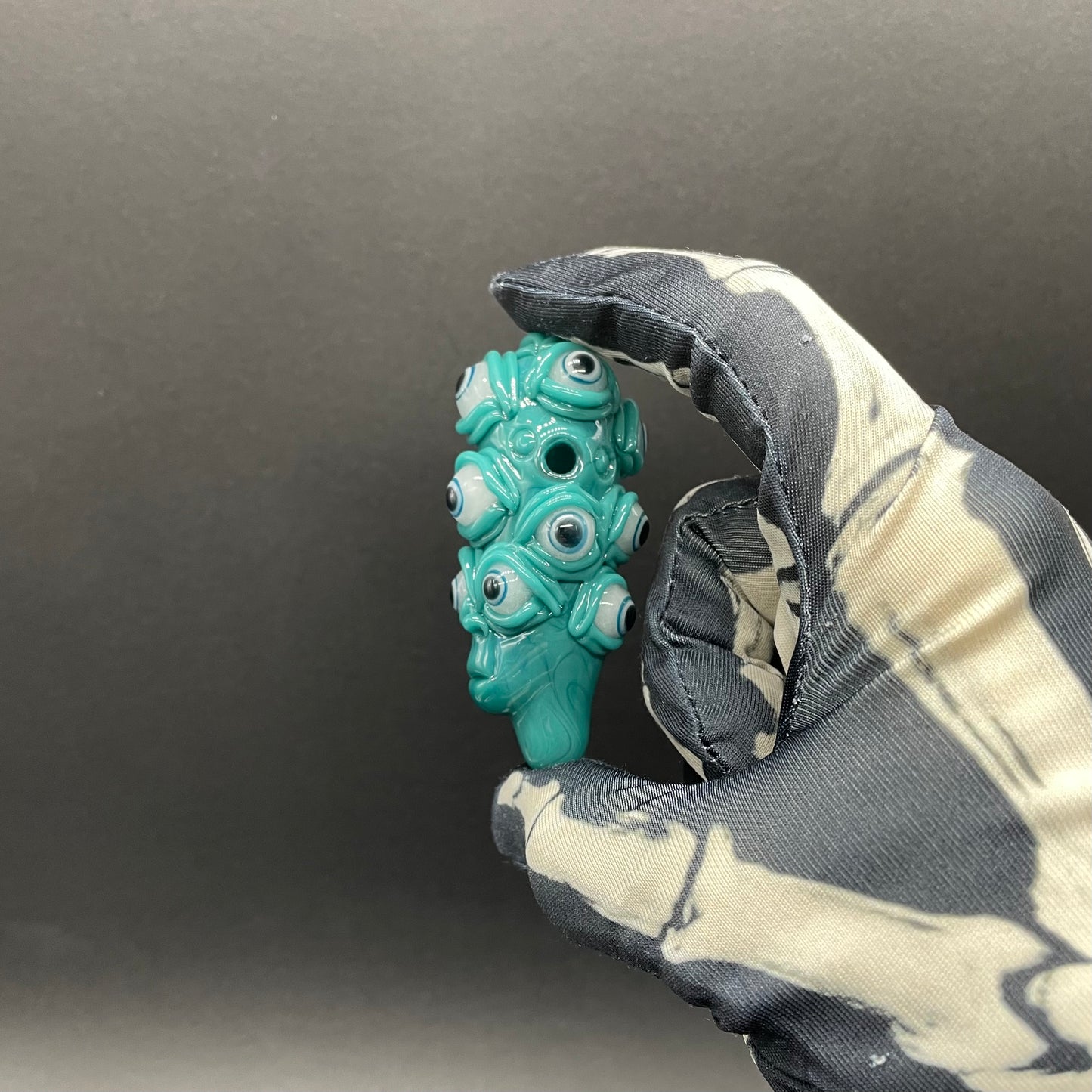Hand-blown The Never-Blinking One glass effigy pendant - Leviathan Glass original