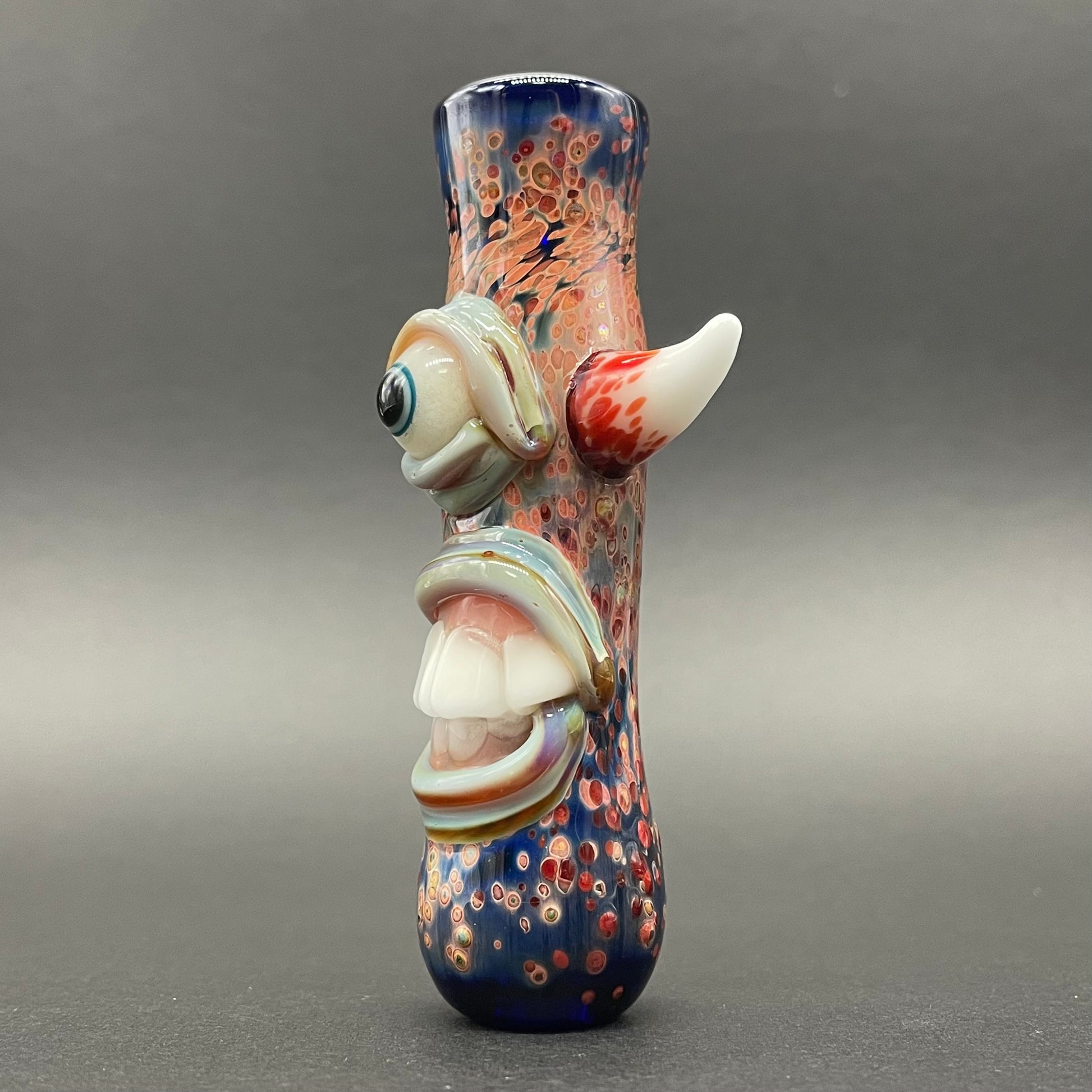 Leviathan Glass Frit Cyclops Chillum - hand-blown art