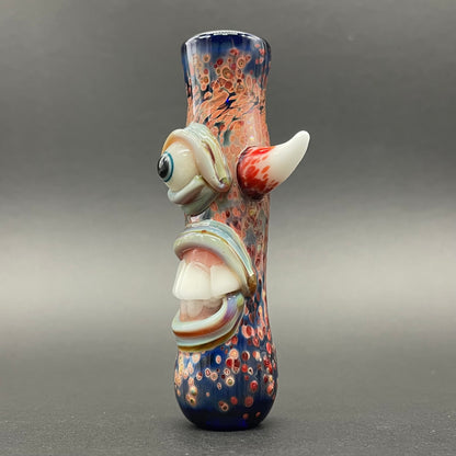 Leviathan Glass Frit Cyclops Chillum - hand-blown art