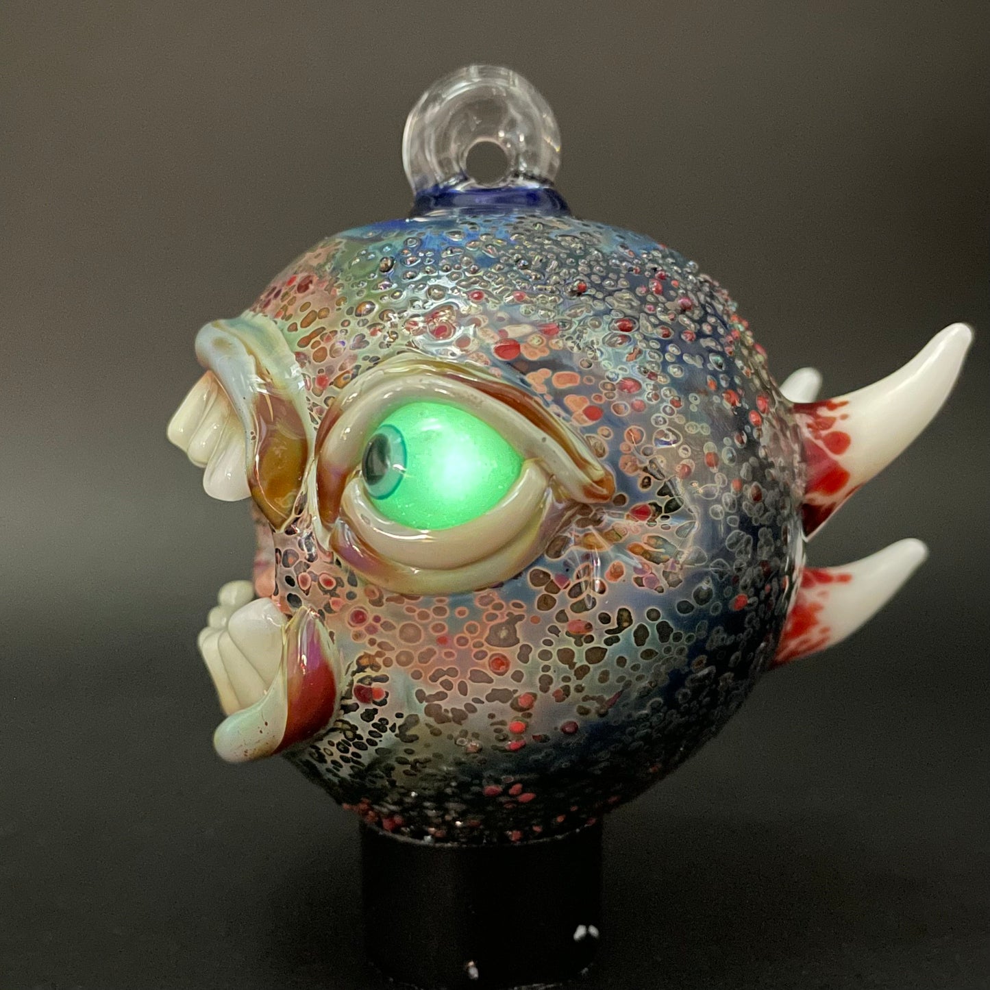 Hand-blown Screaming cyclops ornament - Leviathan Glass original