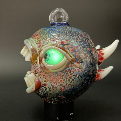 Hand-blown Screaming cyclops ornament - Leviathan Glass original