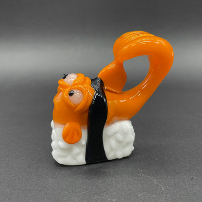 Mutant three eyed fish sushi glass pendant