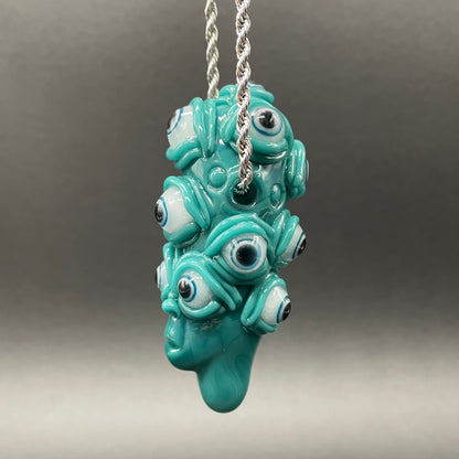Artisan glass The Never-Blinking One glass effigy pendant - detailed craftsmanship