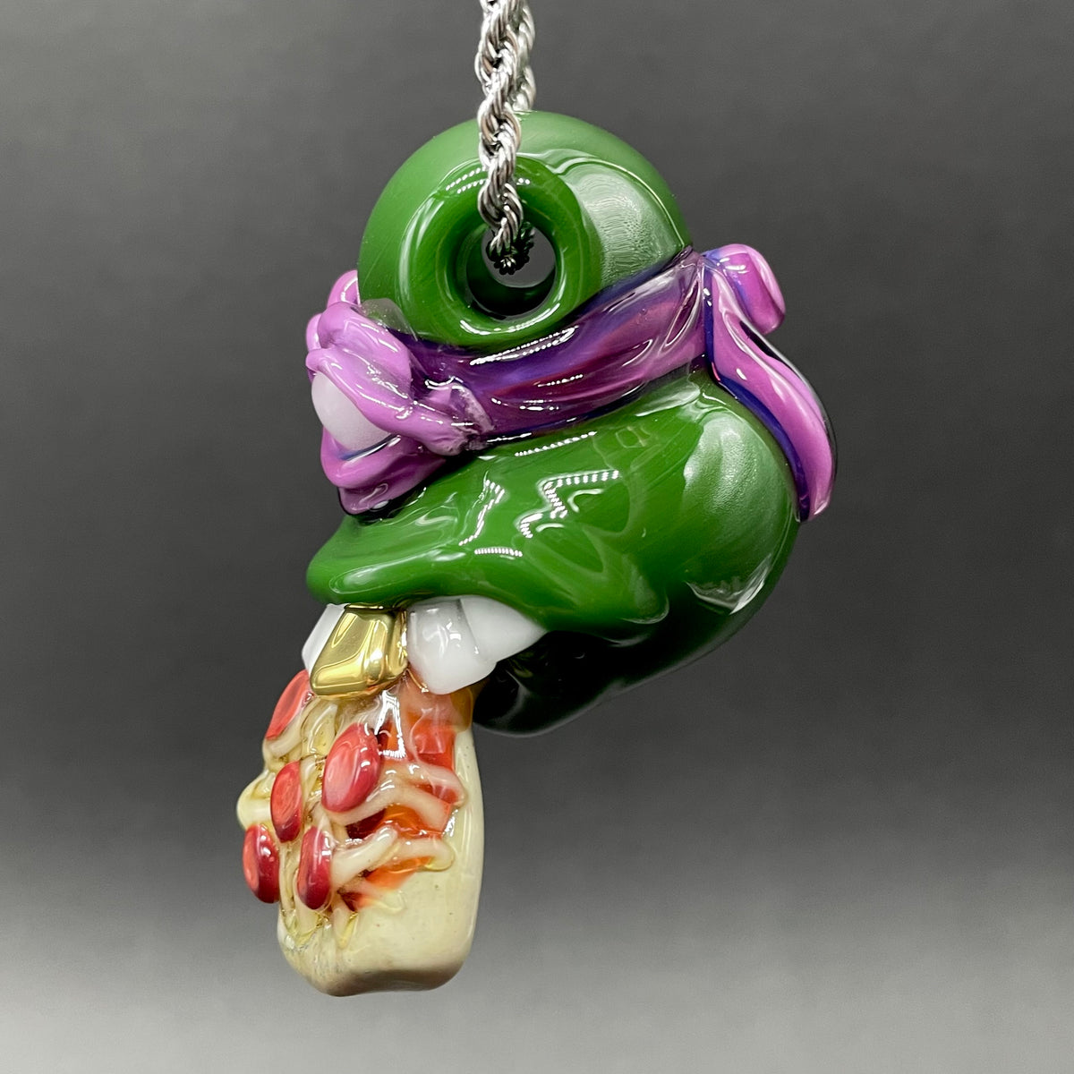 Glass Donatello ninja turtle pendant