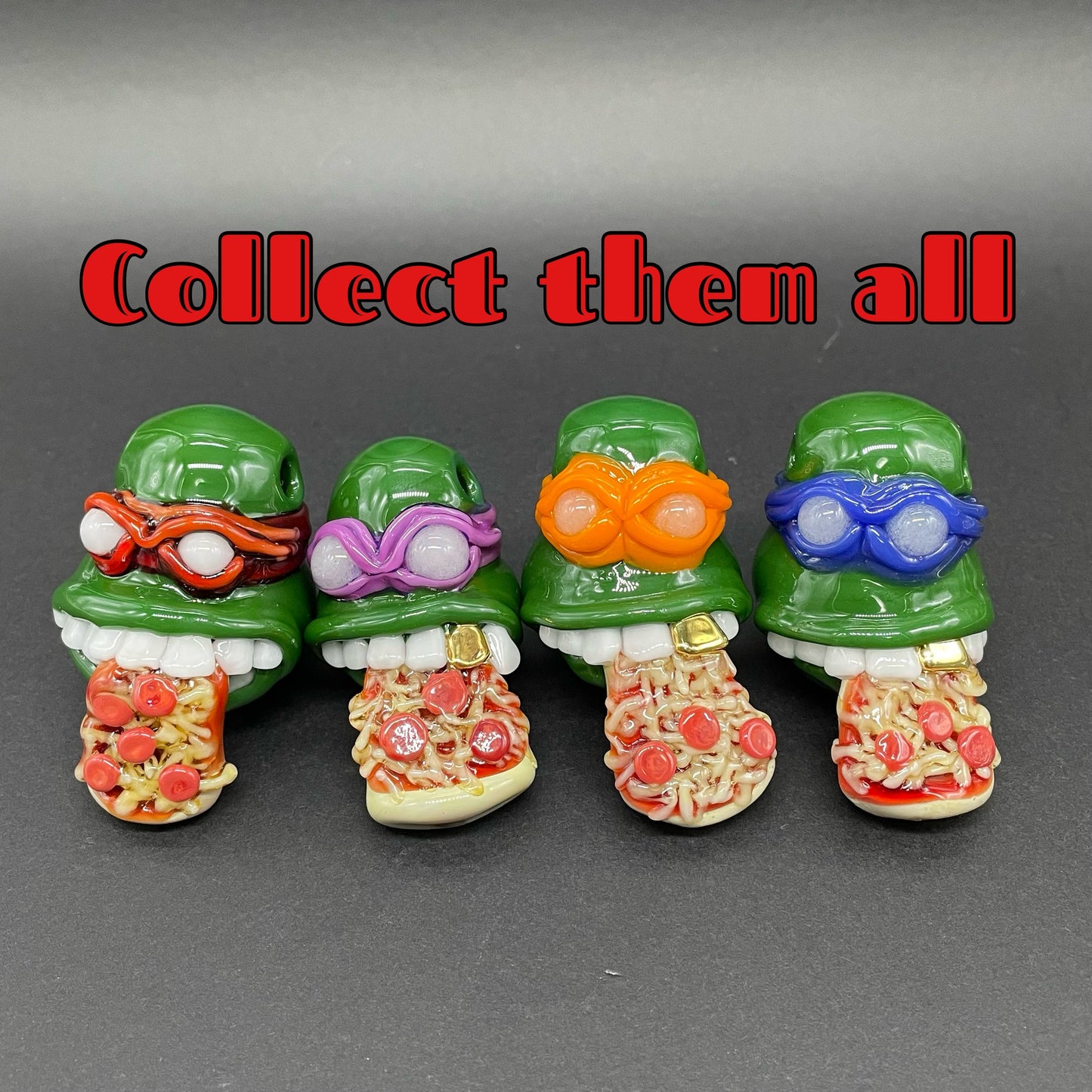 Hand-blown Leonardo Ninja TurtleHandblown Pendant, TMNT Inspired Collectible glass necklace - Leviathan Glass original