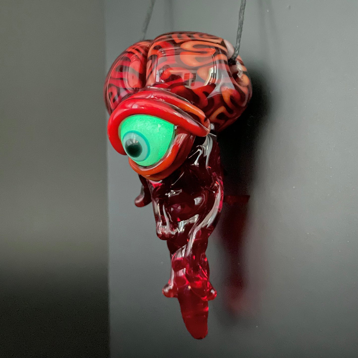Hand-blown Brain pendant - Leviathan Glass original