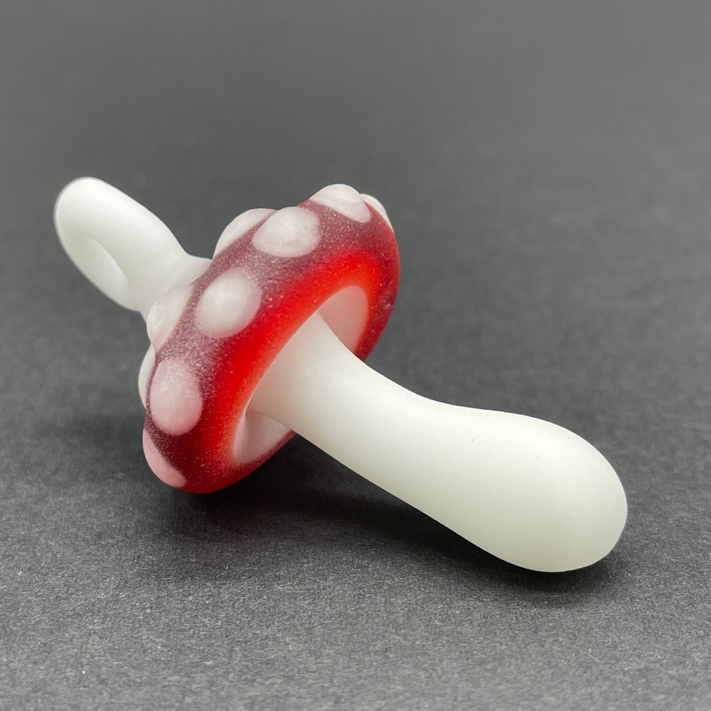 Hand-blown Red mushroom pendant - Leviathan Glass original