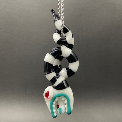 Beetlejuice Inspired solid glass Sandworm  Sculpture glass art - premium handcrafted piece