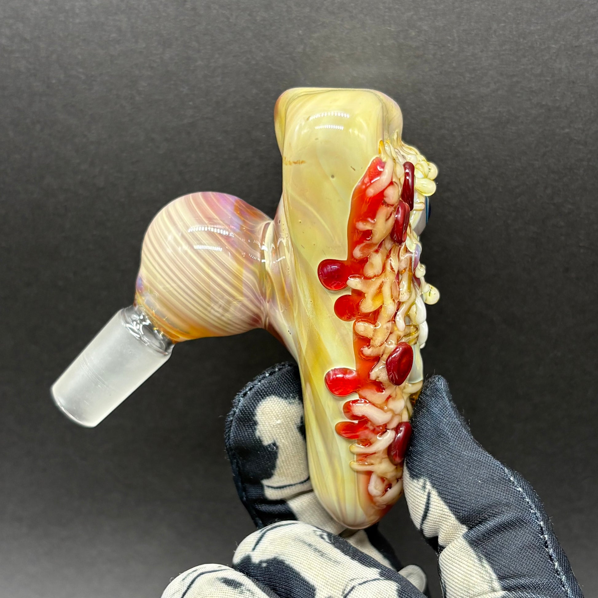 Hand-blown Pizza ash catcher 14mm 45° - Leviathan Glass original