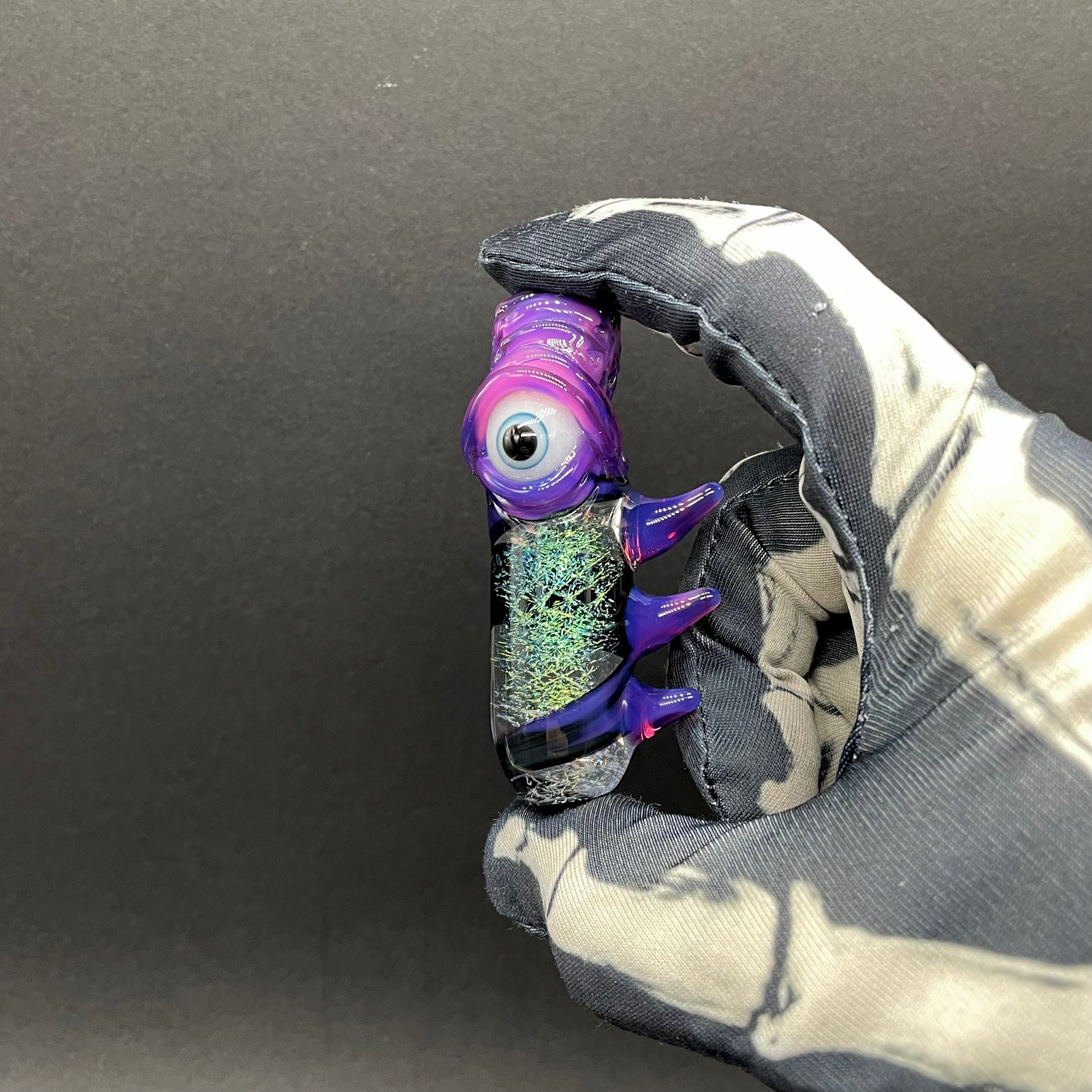 Hand-blown Royal jelly dichroic cyclops pendant - Leviathan Glass original