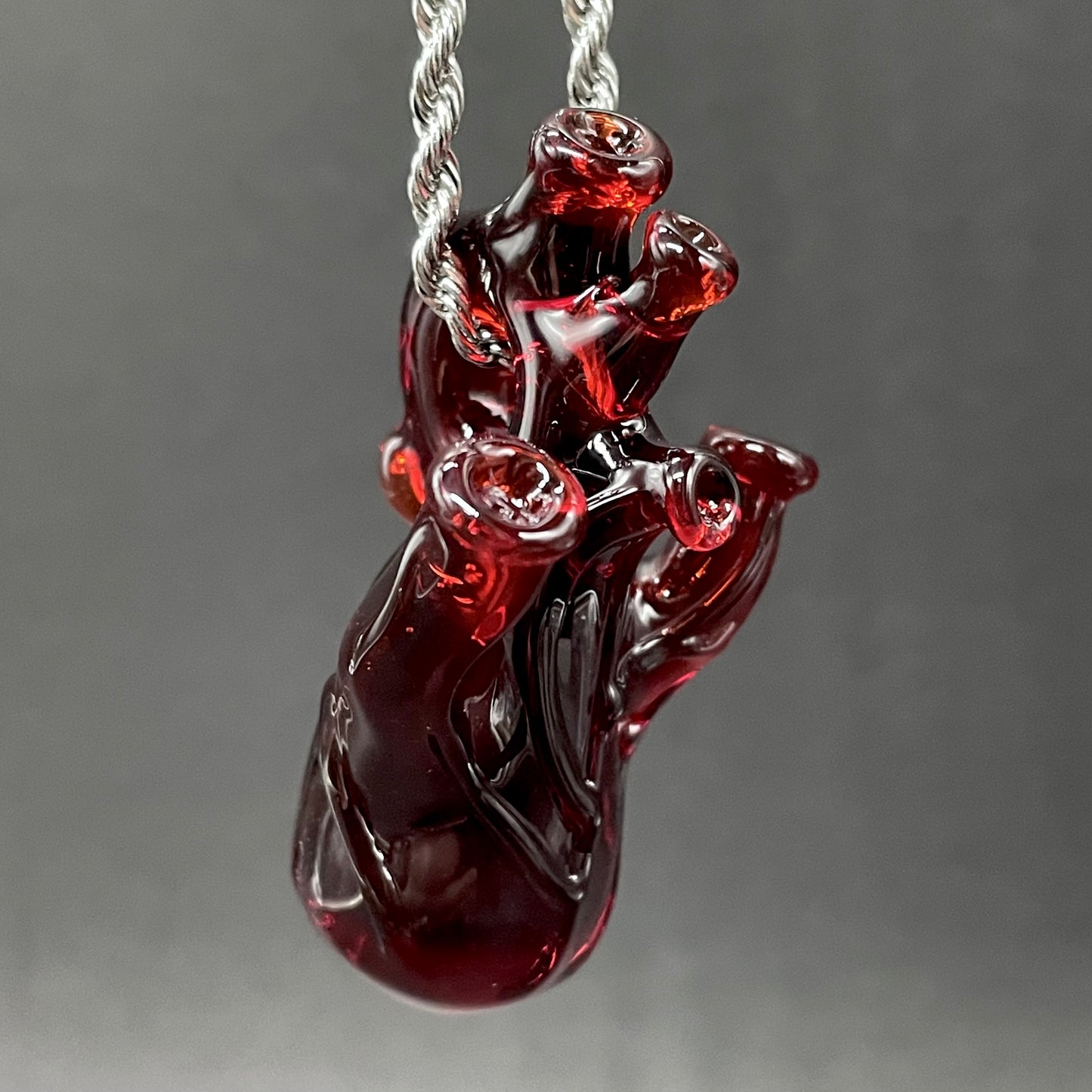 Hand-blown Heart pendant - Leviathan Glass original