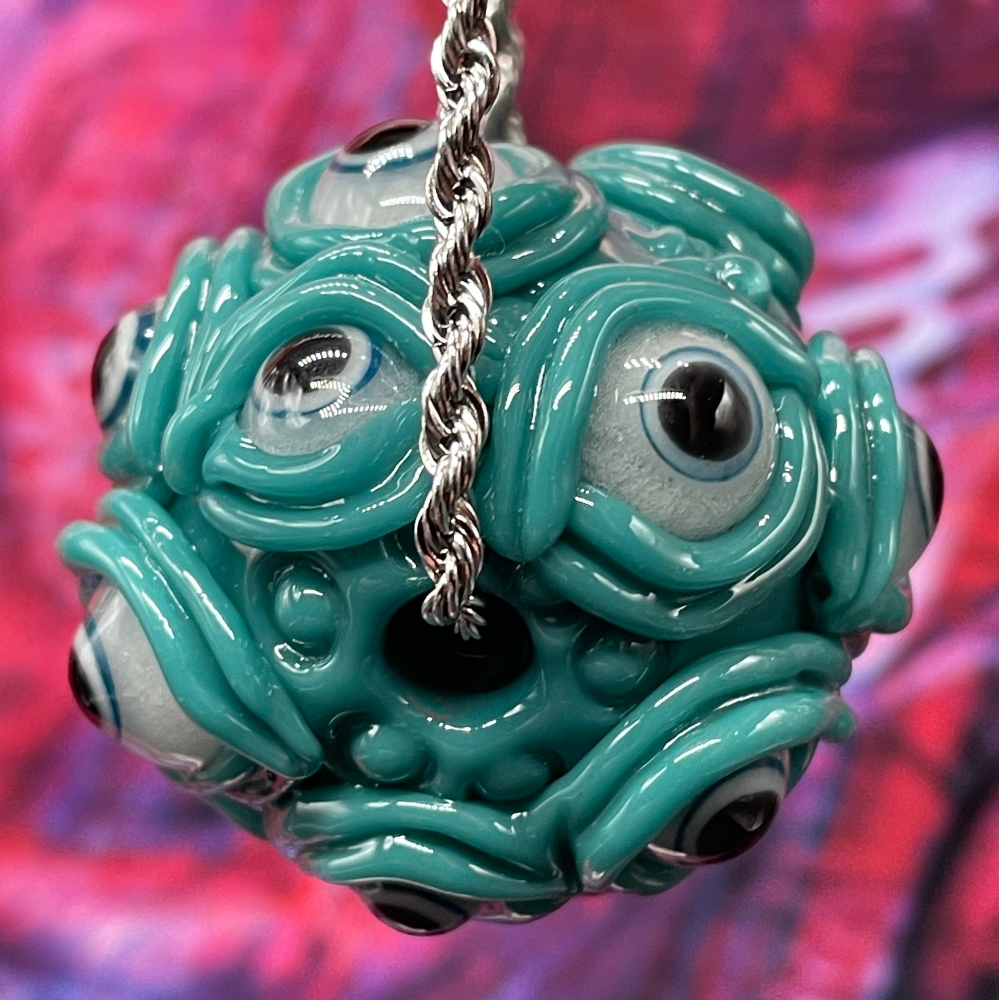 Agua azule Argus pendant craftsmanship - artisan glass work