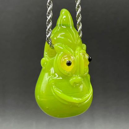 The grinch glass pendant