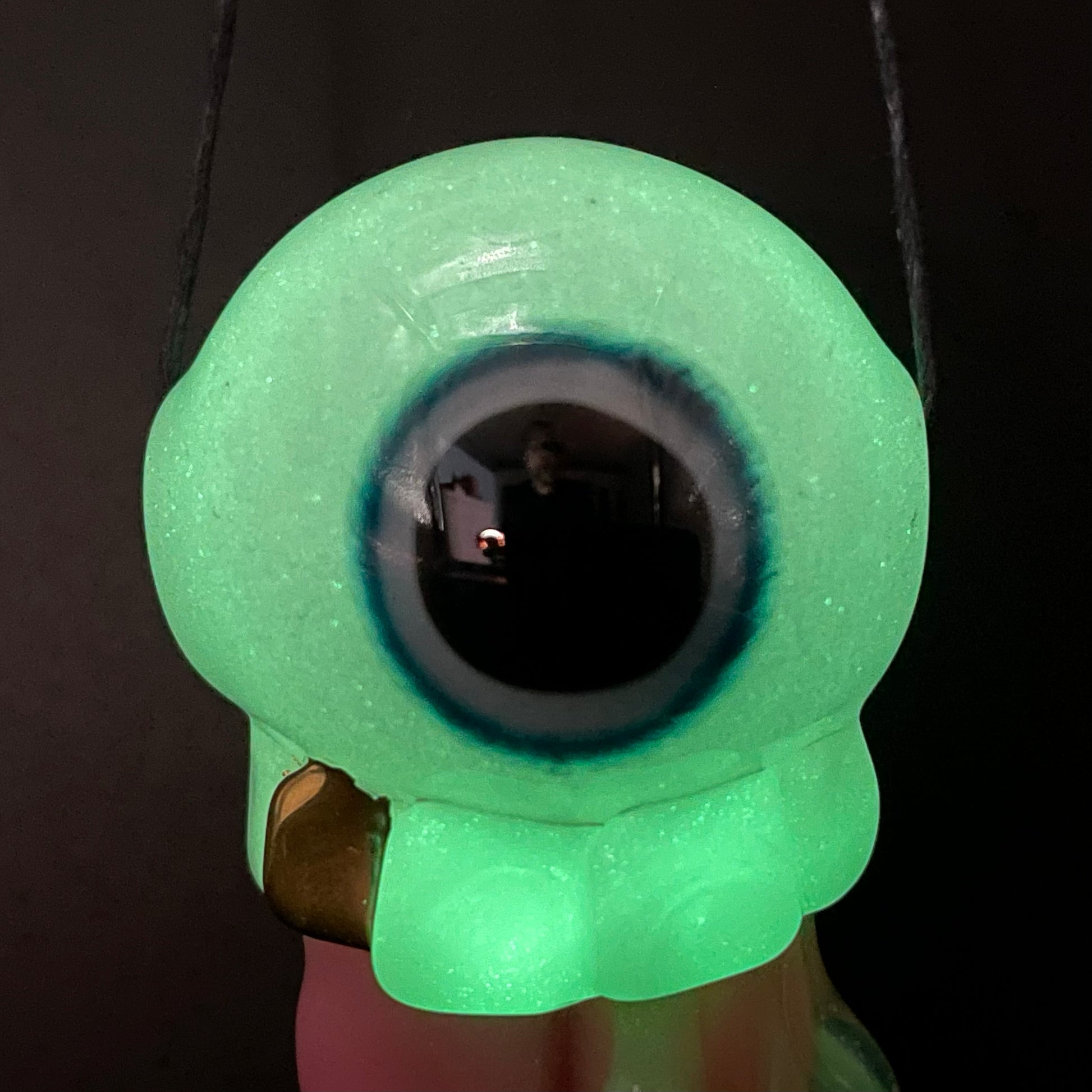 Hand-blown Glow in the dark eye pendant - Leviathan Glass original
