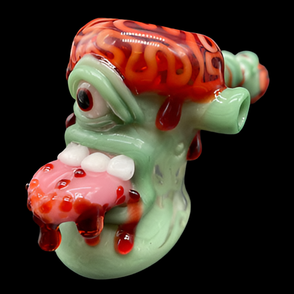 Hand-blown glass Brain Eater Bubbler by Leviathan Glass