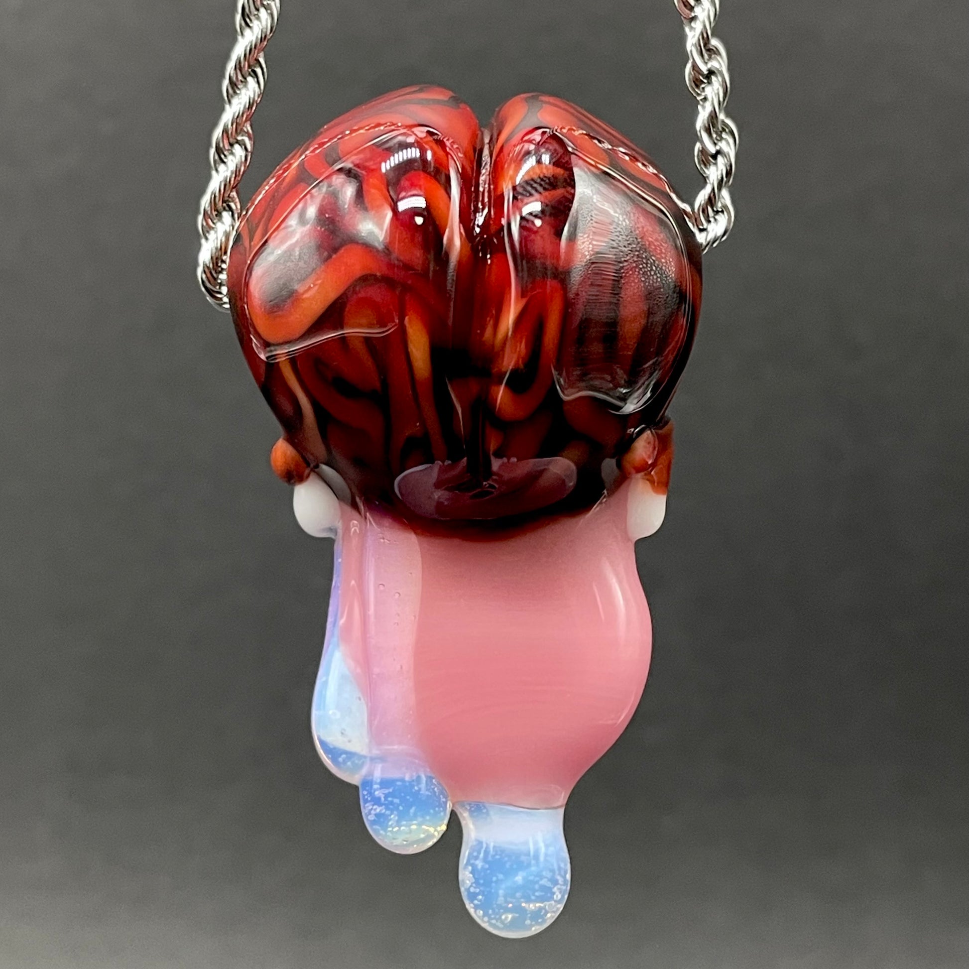 Mastermind glass pendant by Leviathan Glass - artisan detail