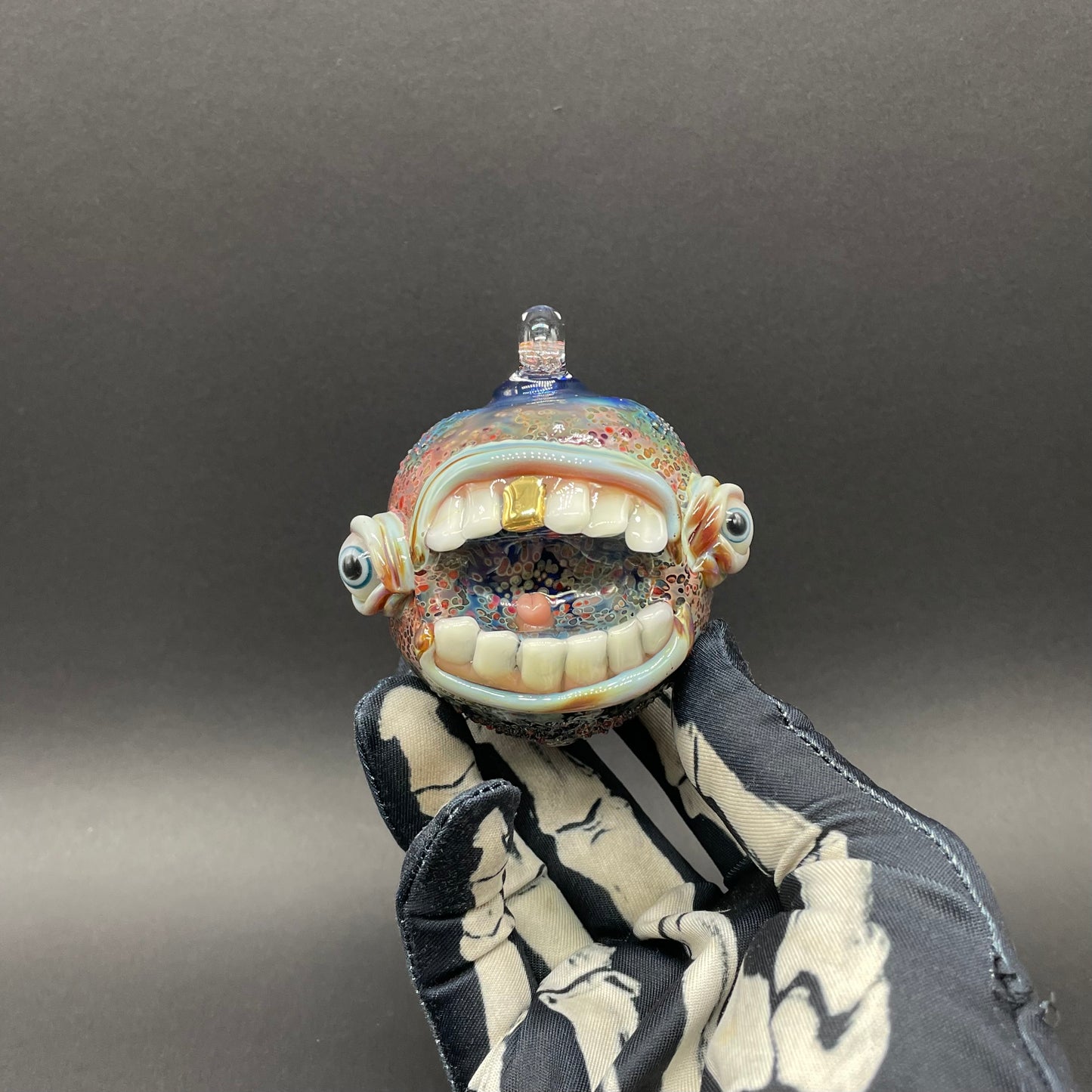 Hand-blown Screaming cyclops ornament - Leviathan Glass original