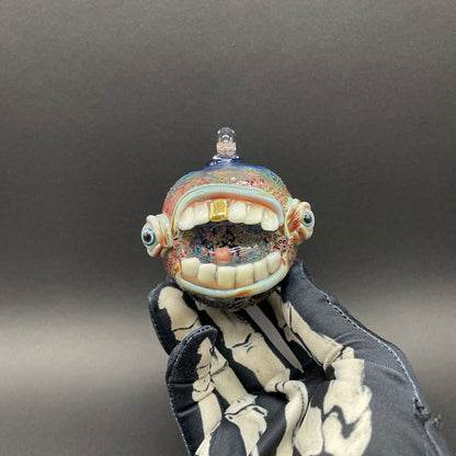 Hand-blown Screaming cyclops ornament - Leviathan Glass original