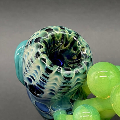 Hand-blown Slime Green Mushroom Sherlock - Leviathan Glass original