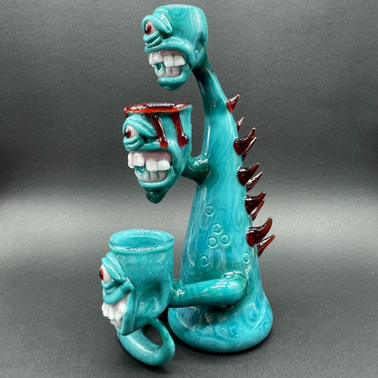 Hand-blown 3 headed downdraft incense burner - Leviathan Glass original