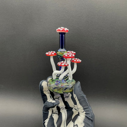 Hand-blown Red cap Mushroom perfume bottle - Leviathan Glass original