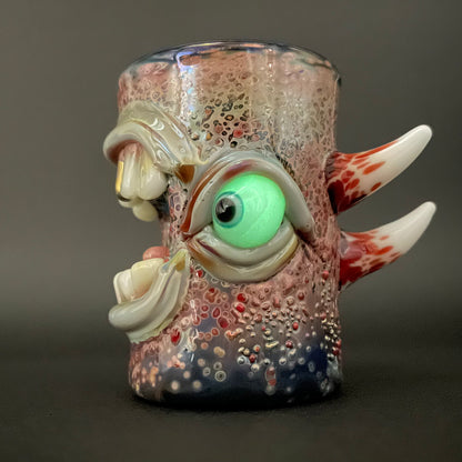 Hand-blown Screaming shot glass - Leviathan Glass original
