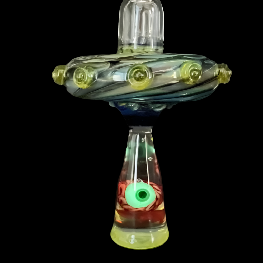 Hand-blown Alien abduction ornament (Brain) - Leviathan Glass original