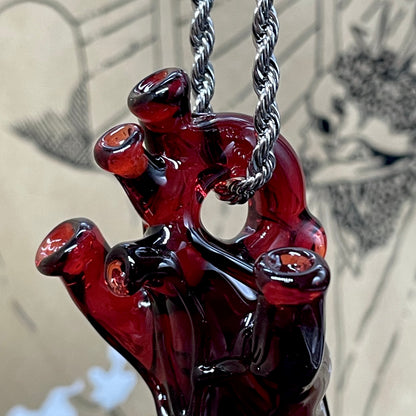 Heart pendant by Leviathan Glass - artisan detail