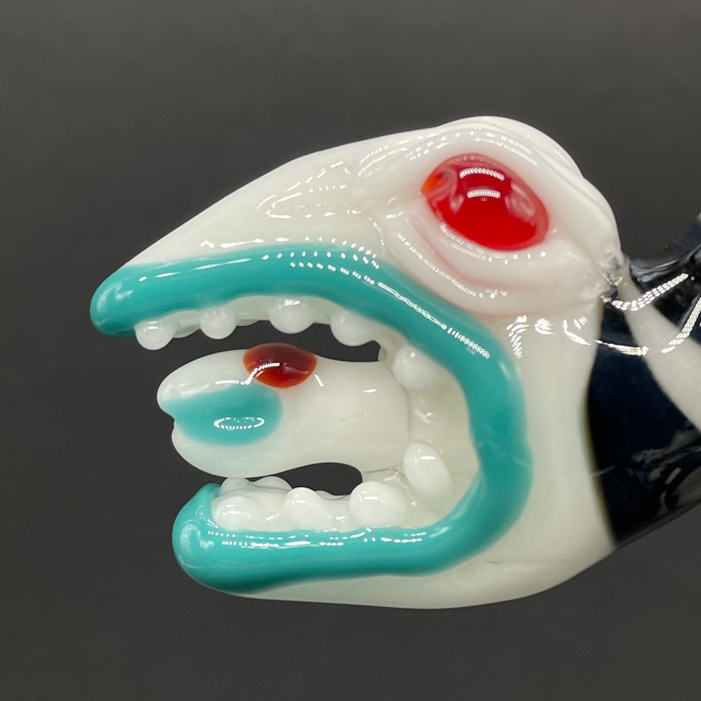 Hand-blown Beetlejuice Inspired solid glass Sandworm  Sculpture - Leviathan Glass original