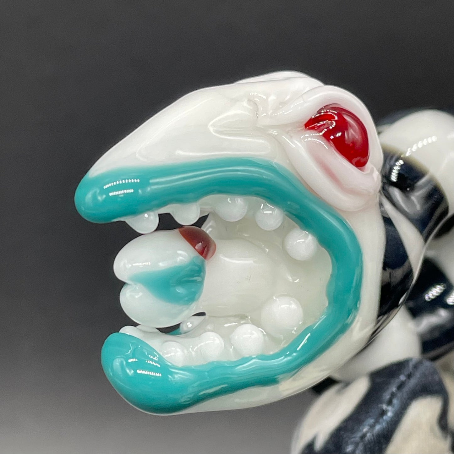 Hand-blown Beetlejuice Inspired solid glass Sandworm  Sculpture - Leviathan Glass original