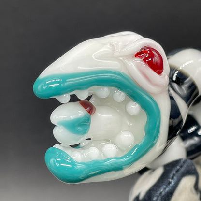 Hand-blown Beetlejuice Inspired solid glass Sandworm  Sculpture - Leviathan Glass original