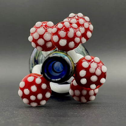 Hand-blown Red cap Mushroom perfume bottle - Leviathan Glass original
