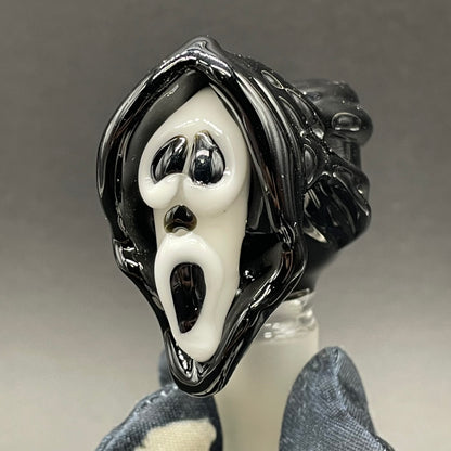 Close-up of 18mm scream slide - handcrafted glass