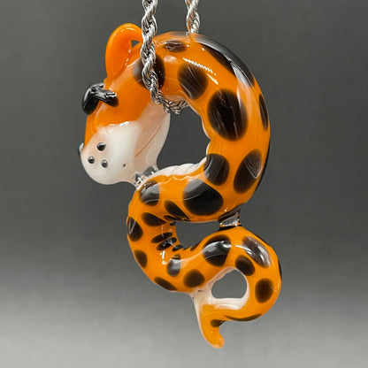 Slithering Chester Cheetah glass pendant